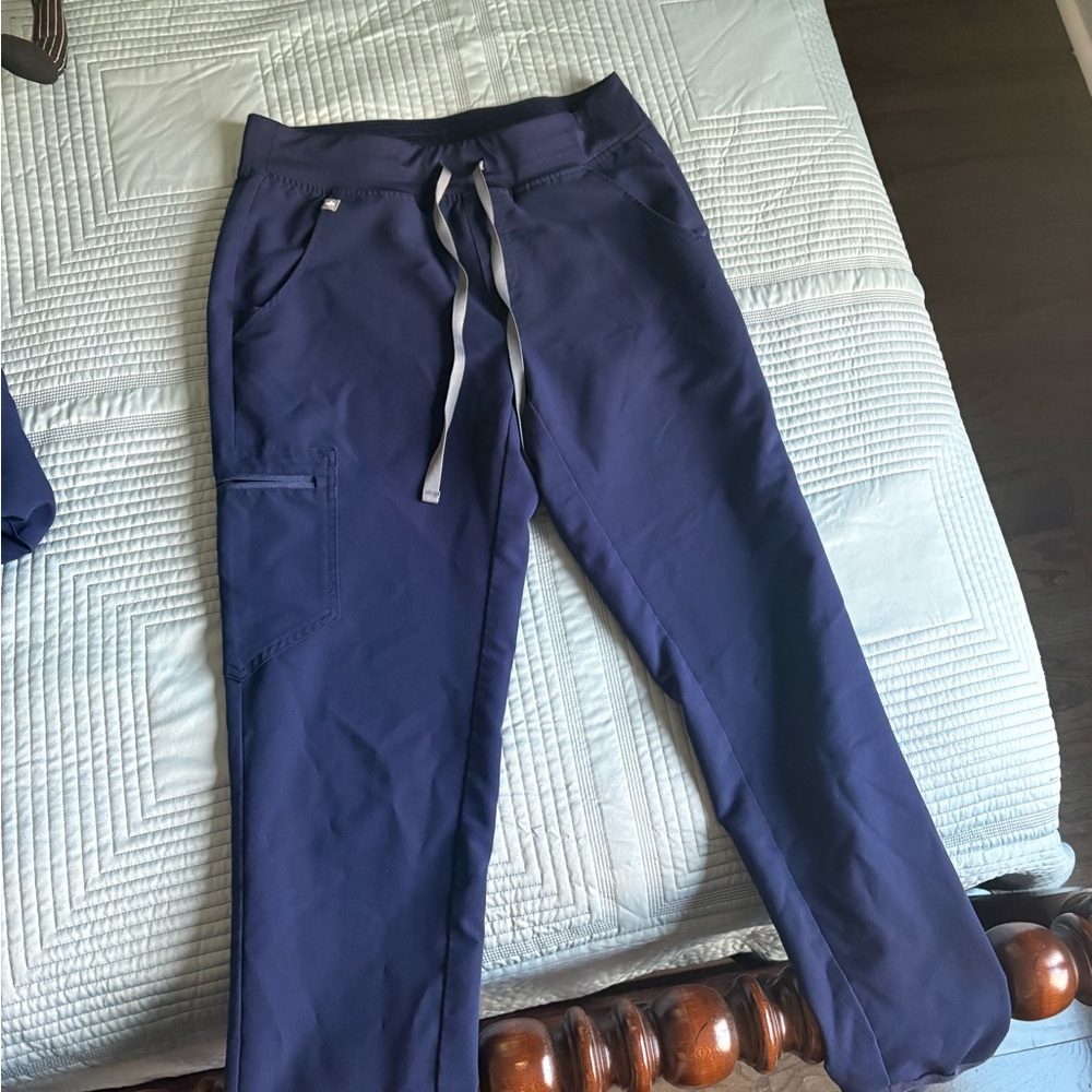 Figs Deep Blue Scrub Top and Pants